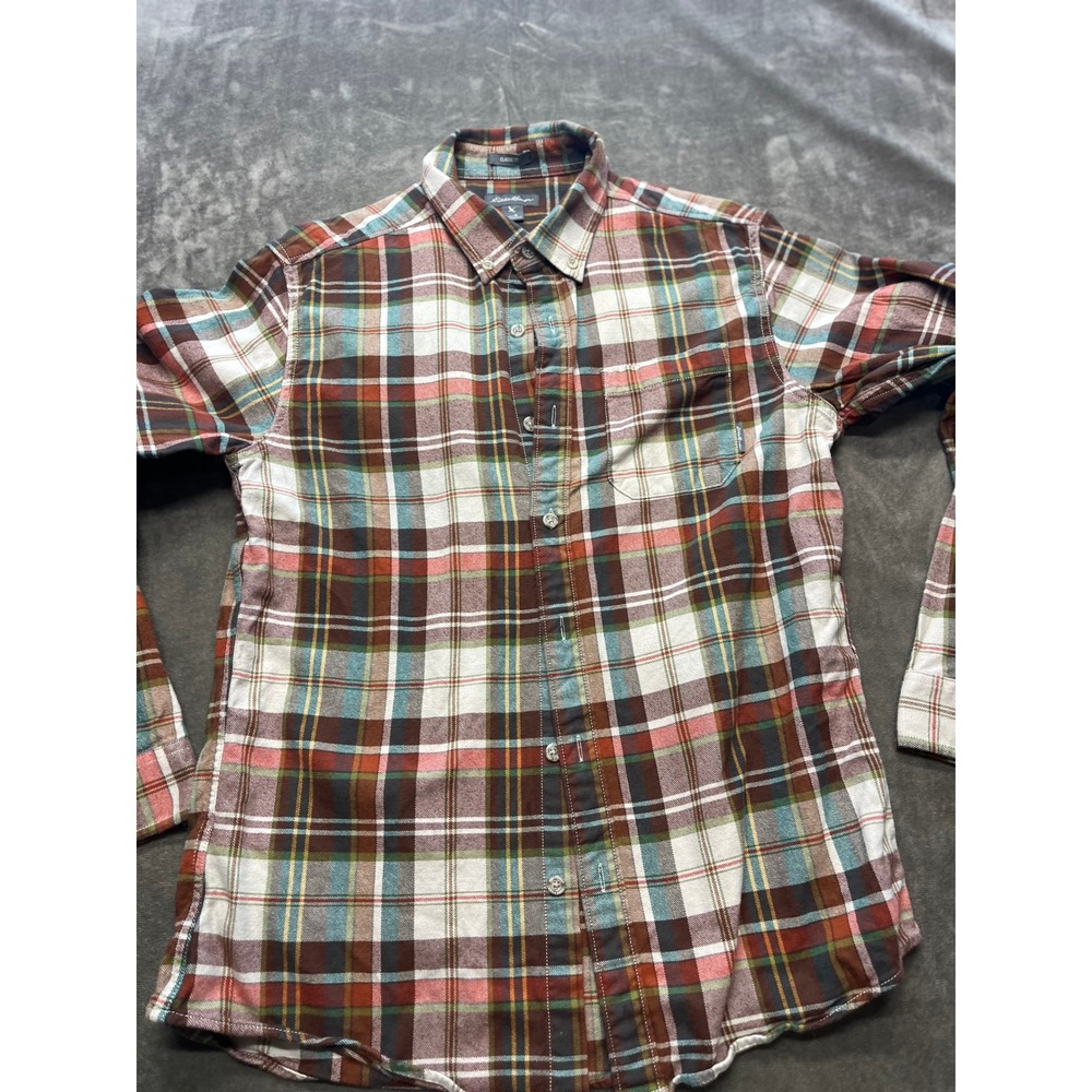 Eddie Bauer‎ Men Classic Fit Plaid Flannel Button Down Shirt Long Sleeve Size M